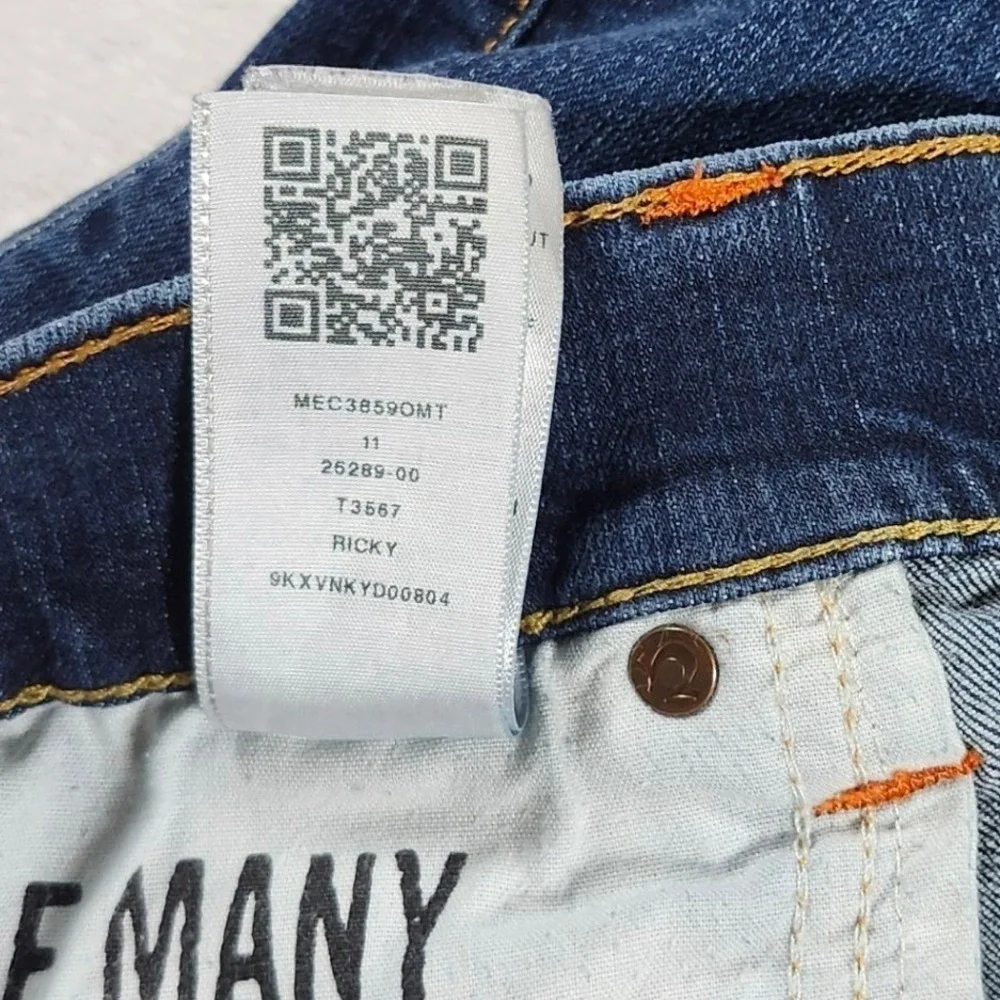 True Religion Ricky Straight Jean Men 44x32 Dark Wash Blue Excellent Flap Pocket